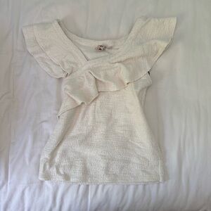 Dolan Cream Ruffle Blouse